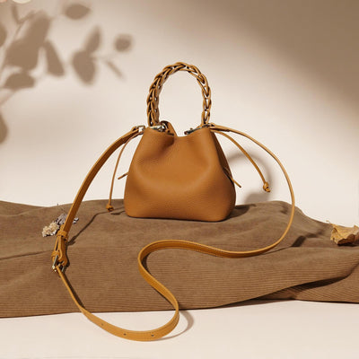 Bolso Bandolera de Cuero Vegetal - Estilo Bucket Vintage - Image 29