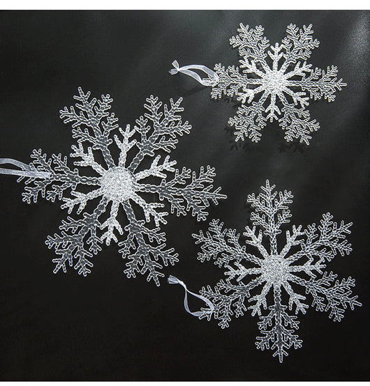 Adornos Navideños de Acrílico Transparente - Copo de Nieve para Árbol de Navidad DIY - Image 4