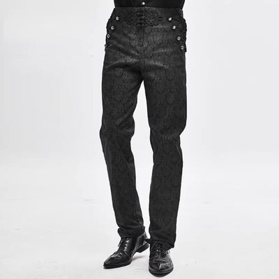 Pantalones Góticos Étnicos con Bordado de Nudo Chino para Hombre