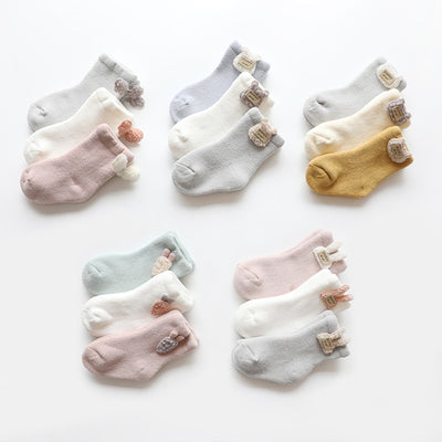 Calcetines para Bebé con Diseño de Rayas Retorcidas y Estampado Animado - Image 9