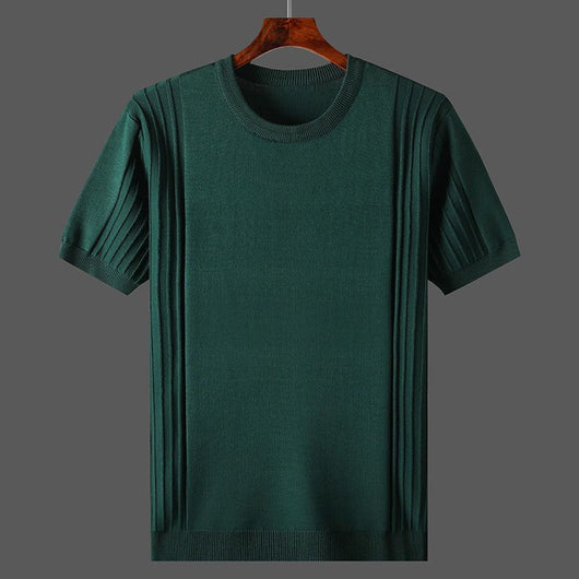 Camiseta Básica de Punto para Hombre - Cuello Redondo Manga Corta - Image 5