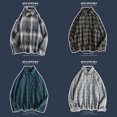 Abrigo Retro de Cuadros para Hombre - Estilo Suelto y Personalidad - Image 5