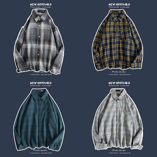 Abrigo Retro de Cuadros para Hombre - Estilo Suelto y Personalidad - Image 5
