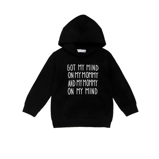 Sudadera Hoodie Negra con Letras para Niños y Niñas - Image 7