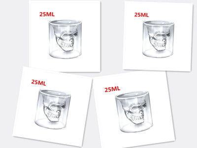 Vaso de Cristal Doble Transparente con Diseño Calavera - Image 14