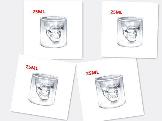 Vaso de Cristal Doble Transparente con Diseño Calavera - Image 14