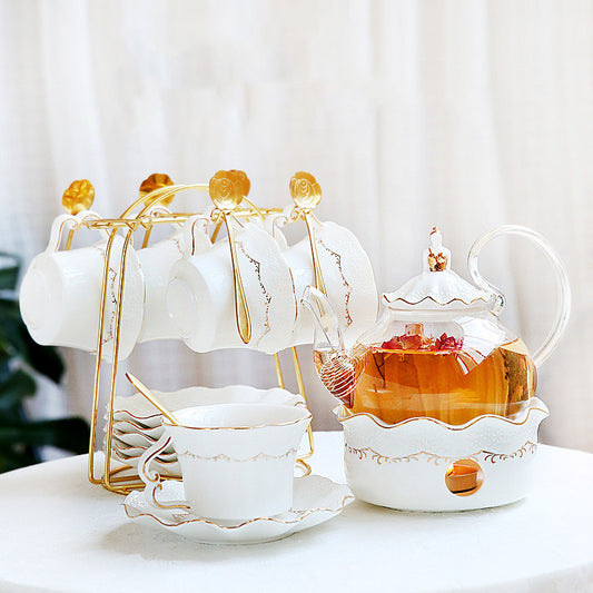 Juego de Té de la Tarde Porcelana Británica con Flores