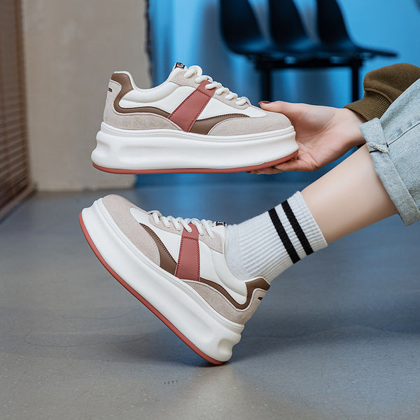 Zapatos Blancos Retro con Tacón Oculto y Suela Reforzada