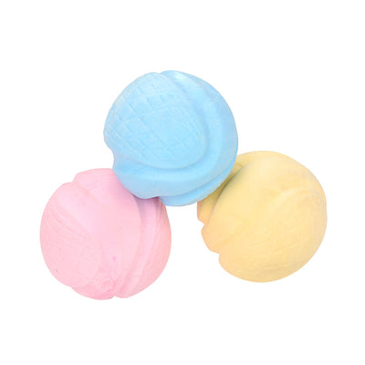 Light blue textured TPR foam dog toy ball, 7.5cm in diameter, for pet play and chewing. - Image 10