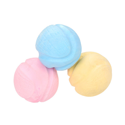 Light blue textured TPR foam dog toy ball, 7.5cm in diameter, for pet play and chewing. - Image 10