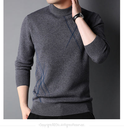 Suéter Casual de Rayas con Cuello Redondo y Manga Larga para Hombre - Image 15