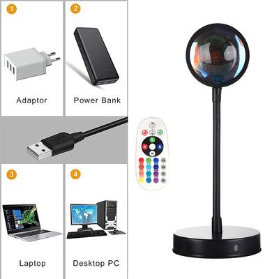 Lámpara de Proyección Arcoíris USB para Escritorio - Image 4