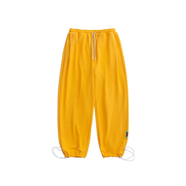 Pantalón de Buzo Holgado con Cordón en Colores Lisos