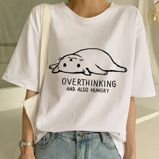 Playera Pareja a Juego con Estampado Divertido de Gatos - Unisex Manga Corta Tendencia - Image 27