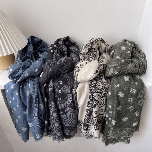 Bufanda de Franela Suave para Mujer, Algodón y Lino Versátil Otoño e Invierno - Image 3