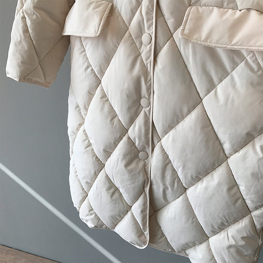 Chaqueta Acolchada para Mujer con Cuello de Piel y Diseño Rombo - Image 31
