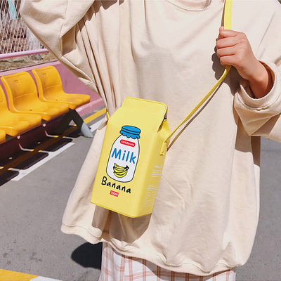 Bolsa Cuadrada Pequeña Estampada con Diseño de Caja de Leche - Image 9