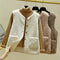 Chaleco de Piel de Cordero Esponjoso - Camiseta Acolchada de Lujo