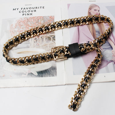 Cinturón Metálico Tejido para Mujer - Cadena de Moda Versátil - Image 10