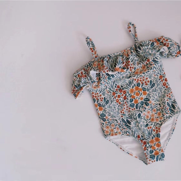 Traje de Baño Infantil con Volantes y Tirantes Ajustables