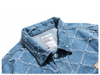 Chaqueta Denim Retro Japonesa con Detalles de Herramientas - Image 10
