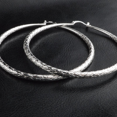 Aretes Circulares Retro con Patrón de Peces del Océano - Joyería Plateada Clásica - Image 7
