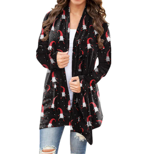 Cardigan Navideño Estampado de Manga Larga para Mujer - Image 2