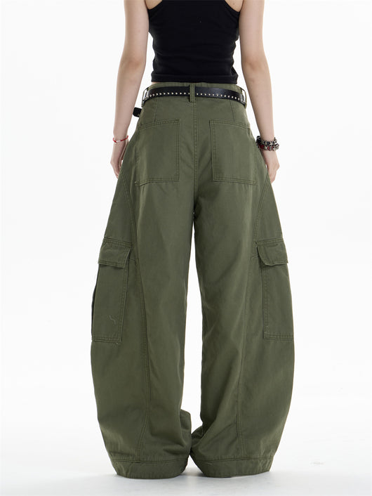 Pantalones Overol Cargo Mujer Cintura Alta Pierna Ancha Bolsillos Múltiples - Image 14