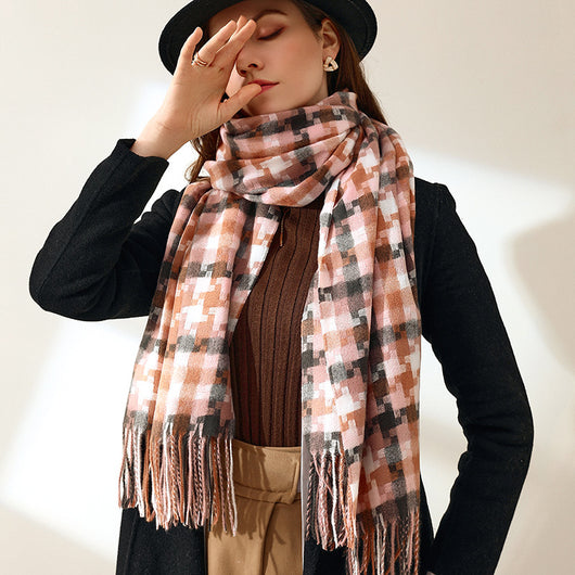 Bufanda Escocesa para Mujer con Flecos - Chal de Moda Versátil - Image 22