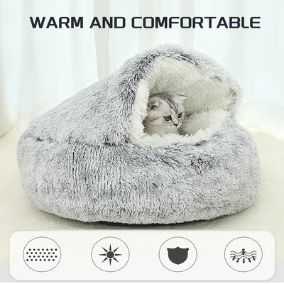 Cama Cueva Acogedora para Gatos y Perros - Diseño Tipo Donut Térmico - Image 4