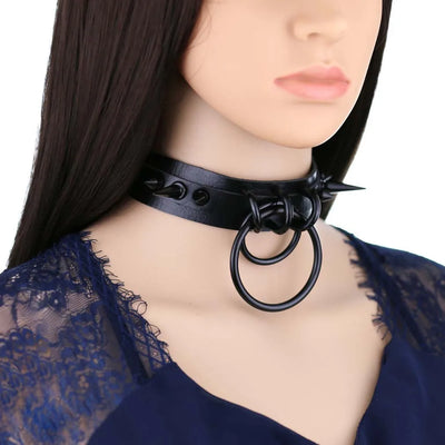 Collar Choker Punk con Remaches y Hebilla - Unisex Negro - Image 11