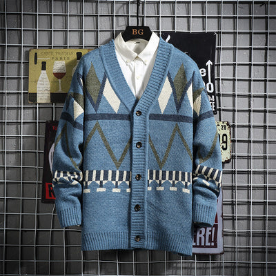 Cardigan Tejido Japonés para Hombre - Suéter Elegante Estilo Otoño Invierno - Image 8