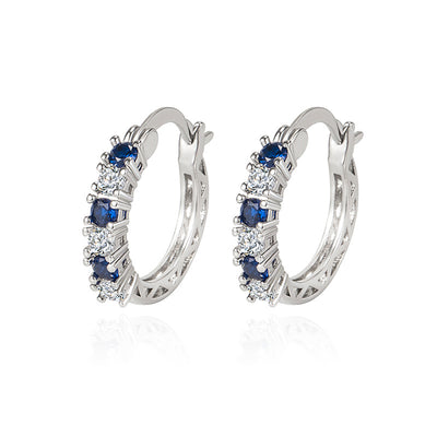 Aretes de Diamantes y Cristal Azul Zircón - Diseño Europeo Elegante - Image 10