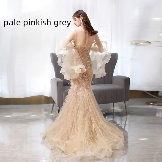 Vestido de Noche Sirena Dorado para Banquetes y Eventos - Image 8