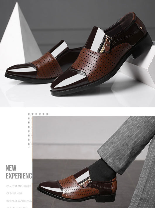 Zapatos de Cuero para Hombre Ejecutivos Transpirables con Diseño Perforado - Image 17