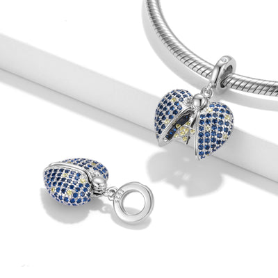 Pulsera DIY con Dijes de Plata 925 Estrella Azul - Serie Candados de Amor