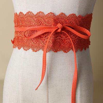 Cinturón de Encaje Ancho Negro para Mujer con Borlas - Decoración Elegante para Vestidos y Blusas - Image 6