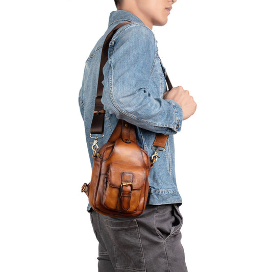 Bolsa de Pecho Vintage en Cuero para Hombre - Image 2