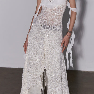 Falda Suspender Irregular con Volantes Brillantes Estilo Galaxia - Image 11