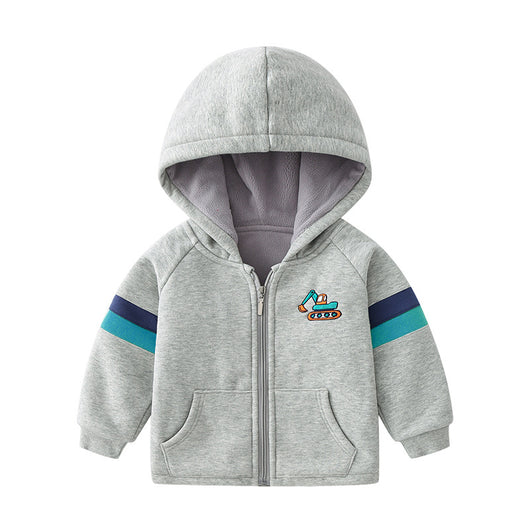 Chaqueta Infantil de Terciopelo Acolchada con Bordados Animados - Image 2