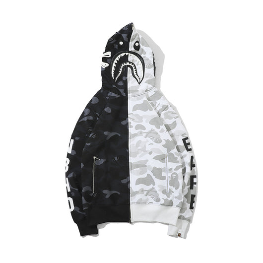 Sudadera de Polar con Estampado Calavera Camuflaje Blanco y Negro - Image 13