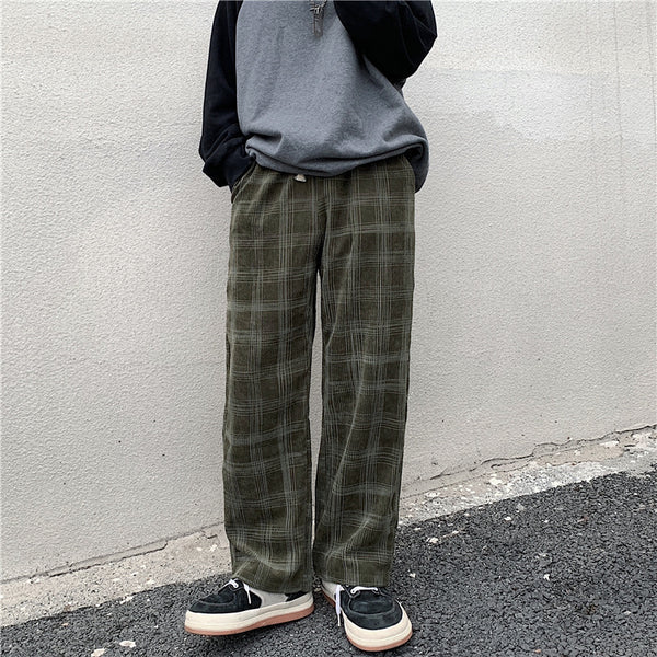 Pantalones de Pana Holgados Estilo Urbano Americano para Hombre