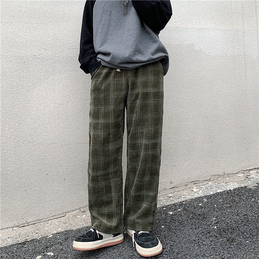 Pantalones de Pana Holgados Estilo Urbano Americano para Hombre