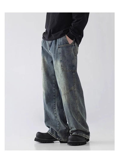 Jeans Rectos de Pierna Ancha y Corte Holgado para Hombre - Image 13