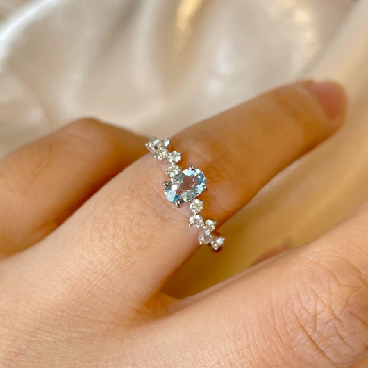 Anillo de Diamante Aguamarina para Mujer - Image 6
