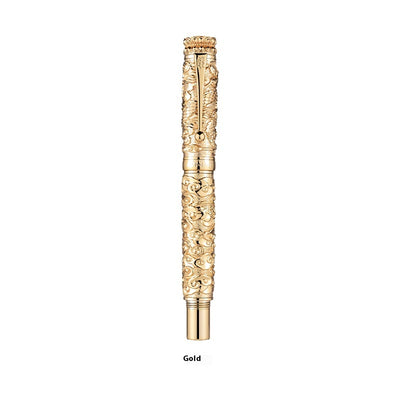 Bolígrafo Dorado Estilo Chino Retro con Relieve 18K - Diseño Bicolor Premium - Image 5