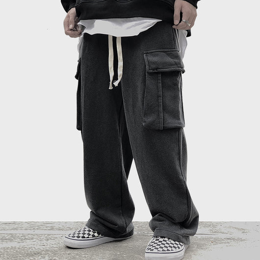 Pantalones de Buzo Tejidos Holgados con Bolsillos Grandes para Hombre - Image 24