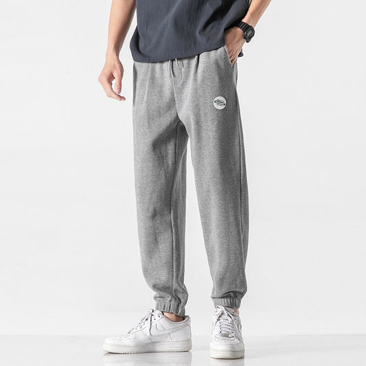 Pantalones Deportivos Grises de Punto Holgados para Hombre - Image 2