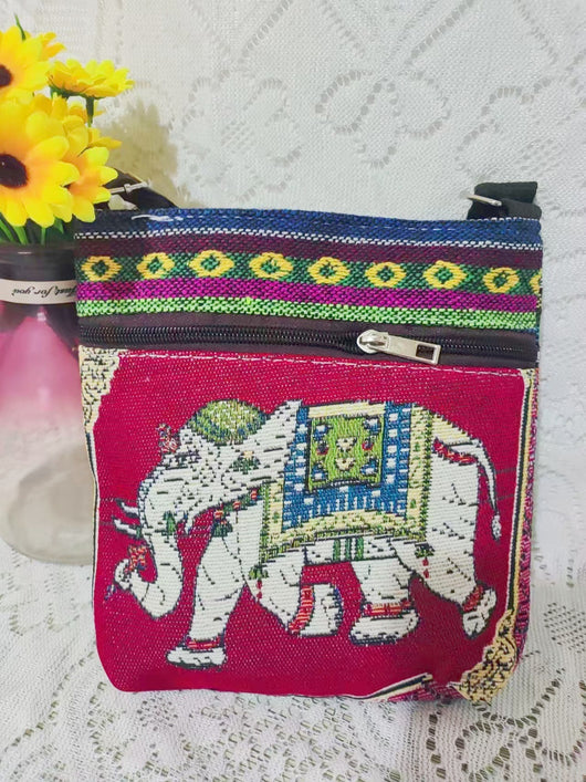 Bolso Bandolera Bordado Étnico con Elefante y Mariposa Estilo Chino - Image 47