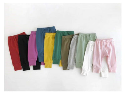 Pantalones Casuales de Banda Elástica para Bebé 0-12 Meses - Colores Sólidos - Image 11